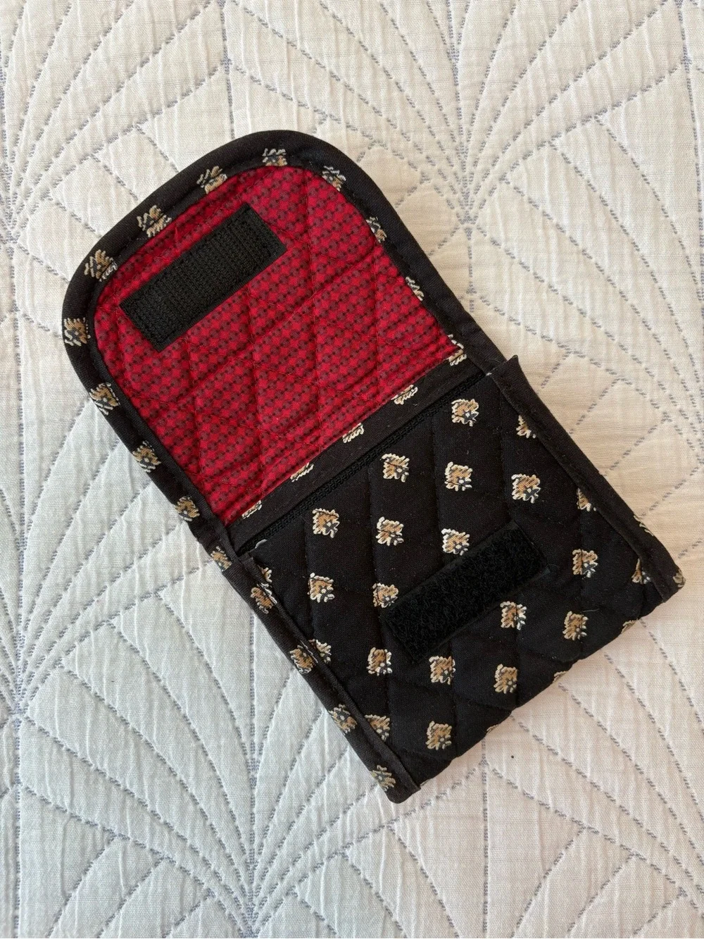 Vera Bradley Compact Wallet in Black, Red & Cream